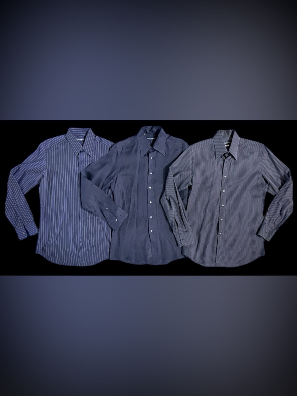 Three Gorgeous Dolce & Gabanna Men’s Size 16/41 Striped Dress Shirts